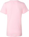 Am image of a Custom Bella and Canvas Ladies' Relaxed Jersey V Neck T Shirt in Pink!