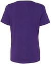 Am image of a Custom Bella and Canvas Ladies' Relaxed Jersey V Neck T Shirt in Team Purple!