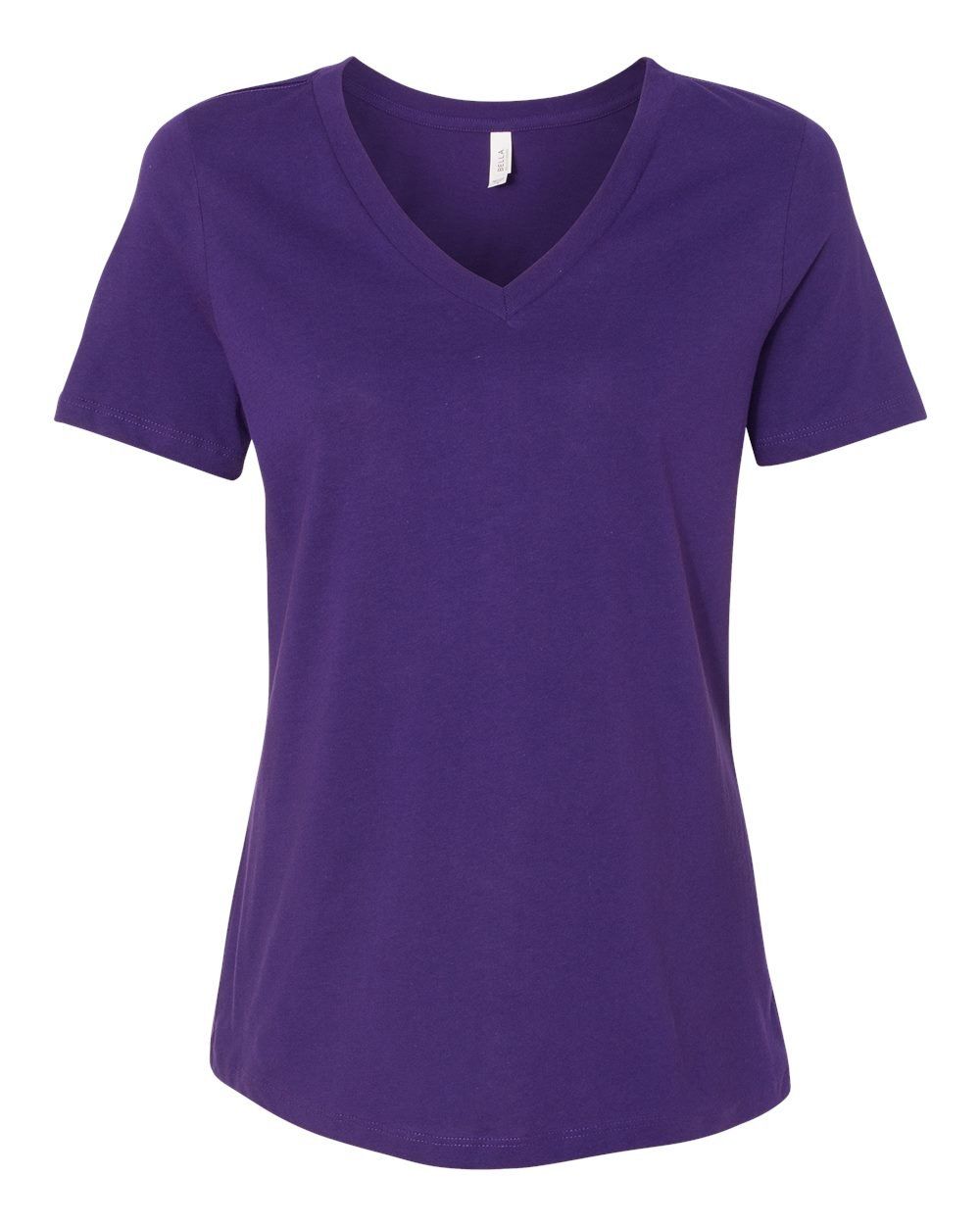 Bella and Canvas Ladies' Relaxed Jersey V Neck T Shirt in Team Purple