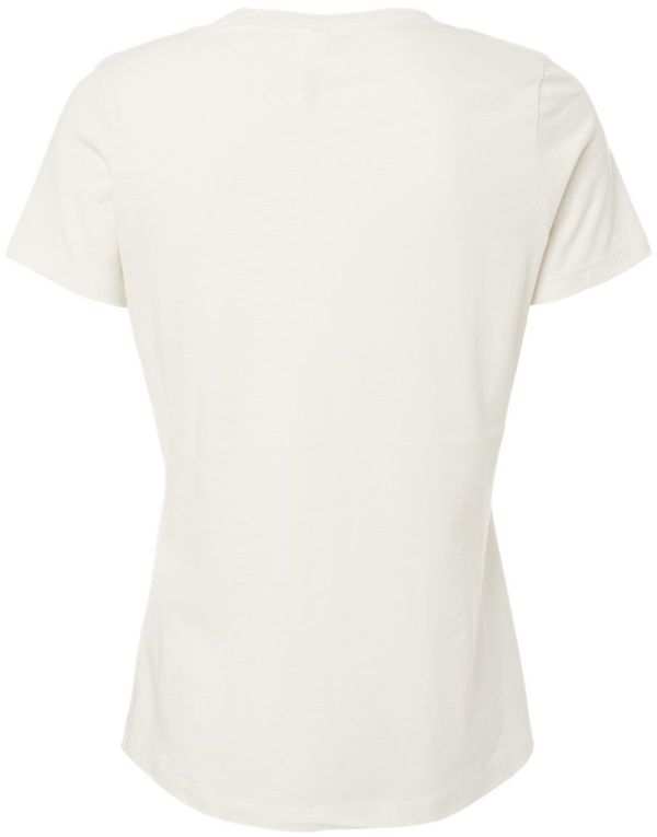 Am image of a Custom Bella and Canvas Ladies' Relaxed Jersey V Neck T Shirt in White!