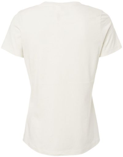 Am image of a Custom Bella and Canvas Ladies' Relaxed Jersey V Neck T Shirt in White!