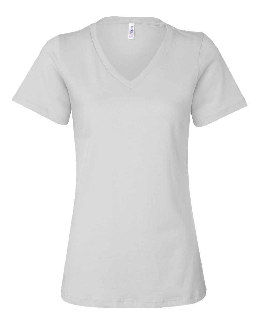 Bella and Canvas Ladies' Relaxed Jersey V Neck T Shirt in Vintage White
