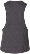 Am image of a Custom Bella and Canvas Ladies Racerback Cropped Tank in Dark Grey Heather!