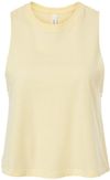 Am image of a Custom Bella and Canvas Ladies Racerback Cropped Tank in Heather French Vanilla!