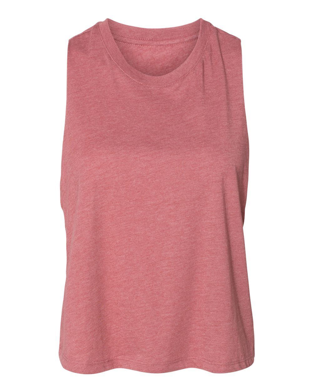 Bella and Canvas Ladies Racerback Cropped Tank in Heather Mauve