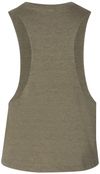 Am image of a Custom Bella and Canvas Ladies Racerback Cropped Tank in Heather Olive!