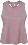Am image of a Custom Bella and Canvas Ladies Racerback Cropped Tank in Heather Orchid!