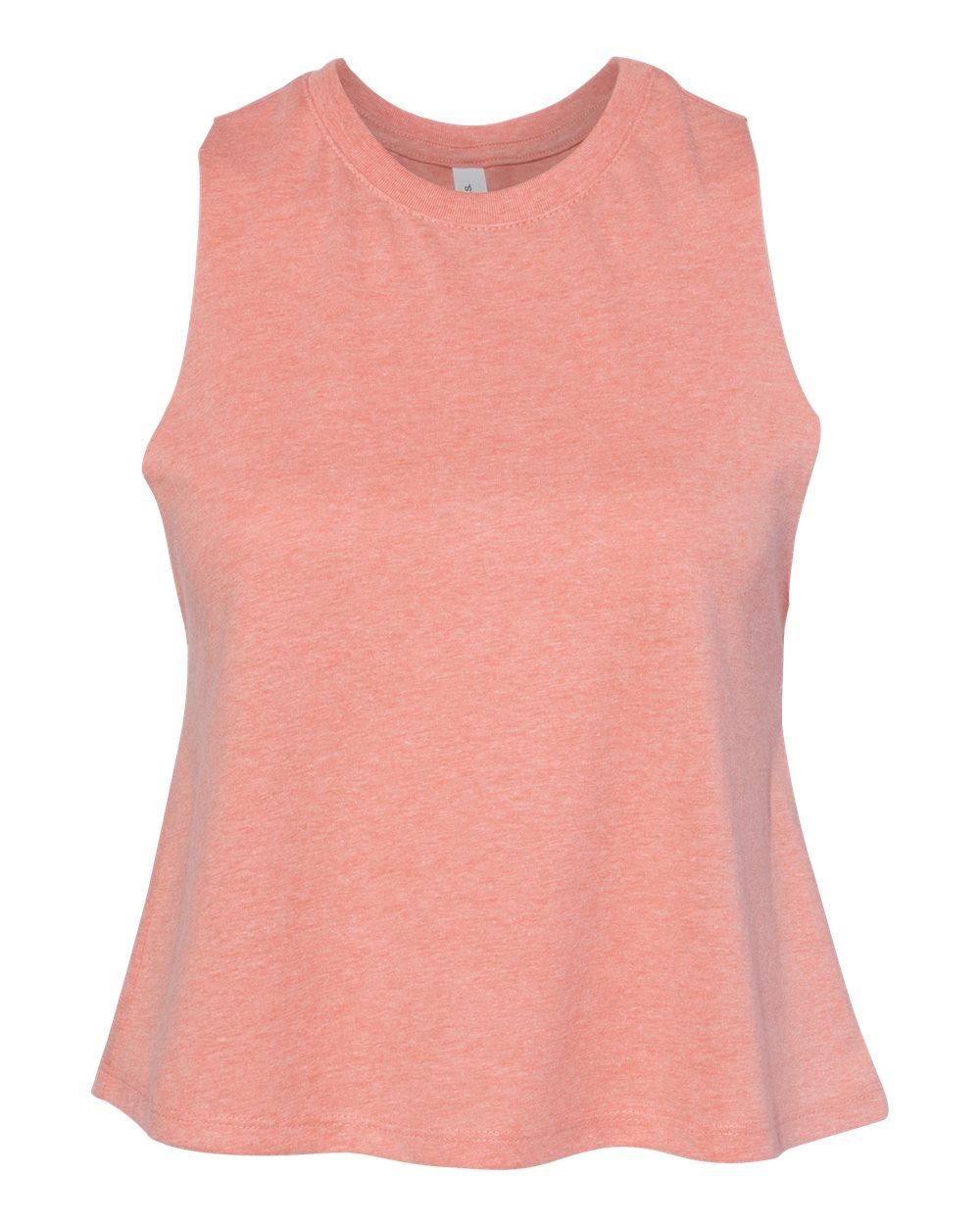 Bella and Canvas Ladies Racerback Cropped Tank in Heather Sunset