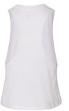 Am image of a Custom Bella and Canvas Ladies Racerback Cropped Tank in Solid White Blend!