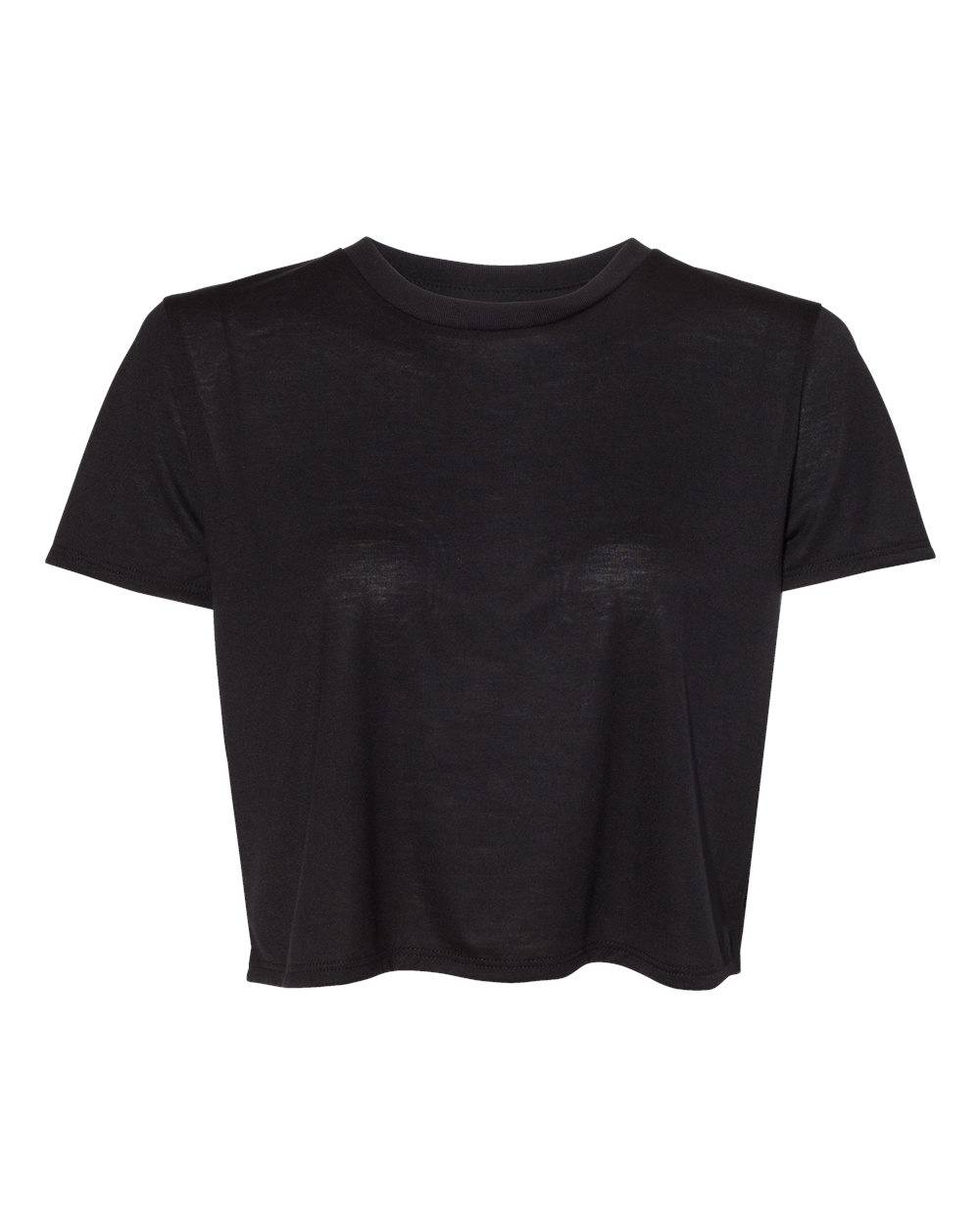 Bella and Canvas Women's Flowy Cropped Tee in Black