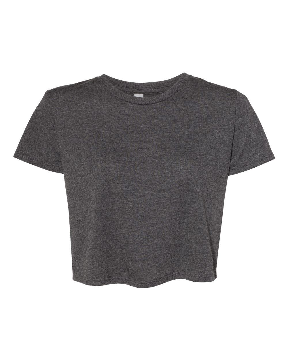 Bella and Canvas Women's Flowy Cropped Tee in Dark Heather Grey