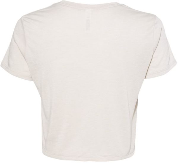 Am image of a Custom Bella and Canvas Women's Flowy Cropped Tee in Heather Dust!