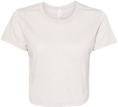 Am image of a Custom Bella and Canvas Women's Flowy Cropped Tee in Heather Dust!