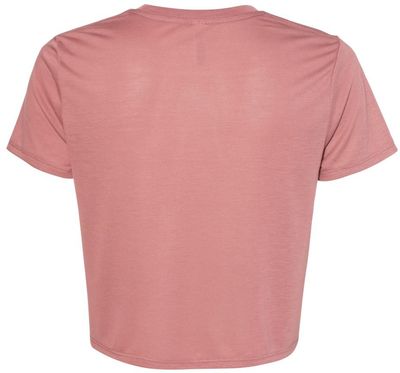 Am image of a Custom Bella and Canvas Women's Flowy Cropped Tee in Mauve!