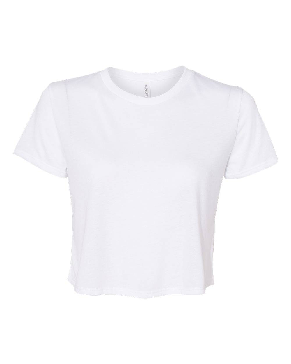 Bella and Canvas Women's Flowy Cropped Tee in White