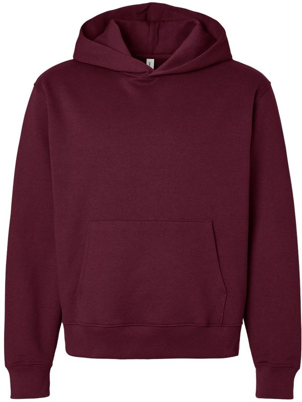 Am image of a Custom Bella and Canvas 10oz Heavyweight Hoodie in Maroon!