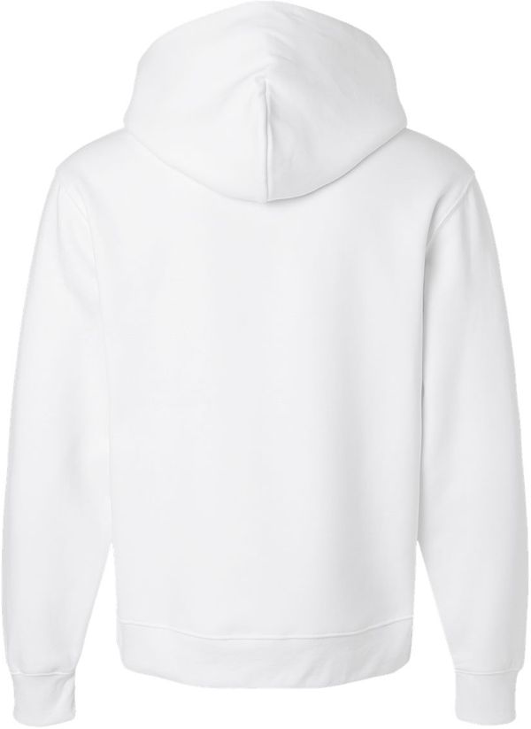 Am image of a Custom Bella and Canvas 10oz Heavyweight Hoodie in White!
