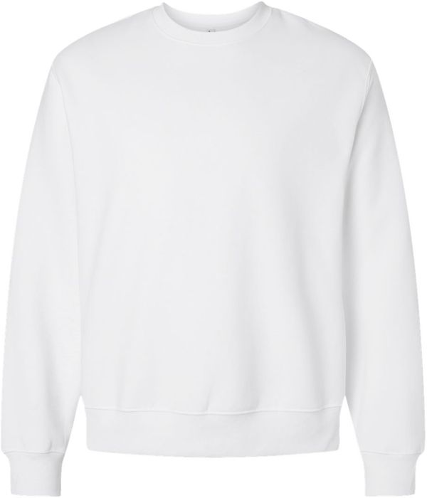 Am image of a Custom Bella and Canvas 10oz Heavyweight Sweatshirt in White!