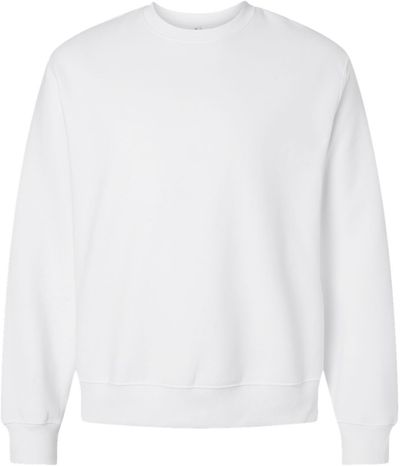 Am image of a Custom Bella and Canvas 10oz Heavyweight Sweatshirt in White!