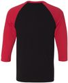 Am image of a Custom Bella and Canvas Baseball T Shirt in Black/Red!