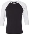 Am image of a Custom Bella and Canvas Baseball T Shirt in Black/White!