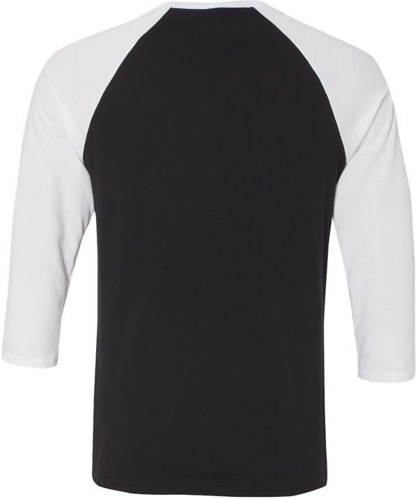 Am image of a Custom Bella and Canvas Baseball T Shirt in Black/White!