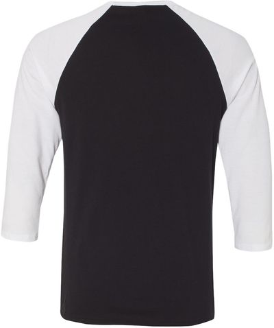 Am image of a Custom Bella and Canvas Baseball T Shirt in Black/White!