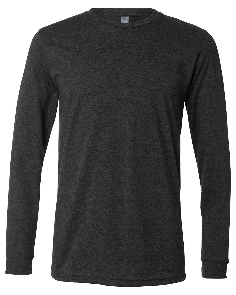 Bella and Canvas Heather CVC Long Sleeve T Shirts in Dark Grey Heather
