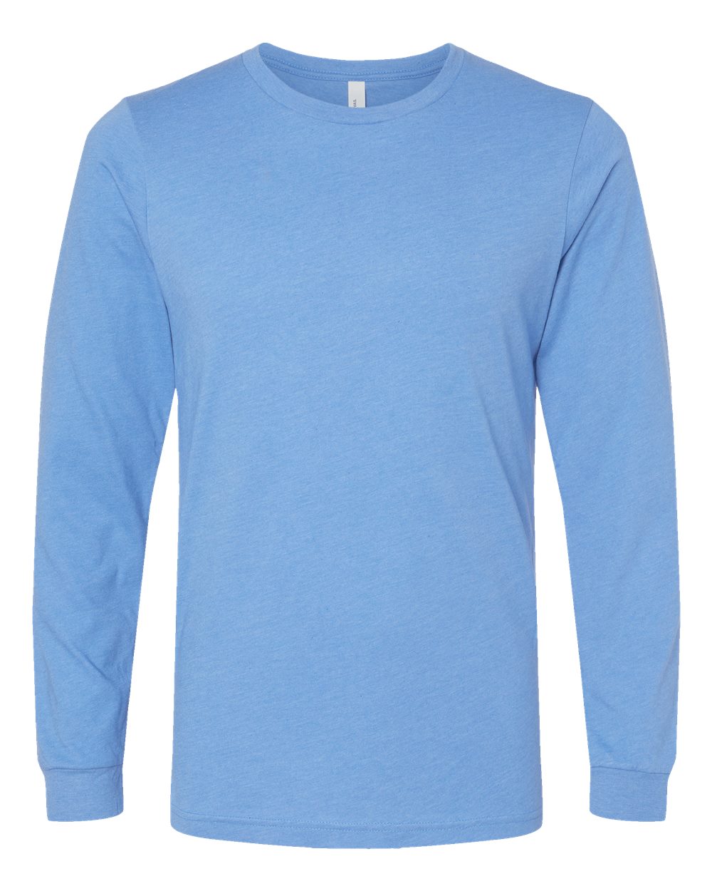 Bella and Canvas Heather CVC Long Sleeve T Shirts in Heather Carolina Blue