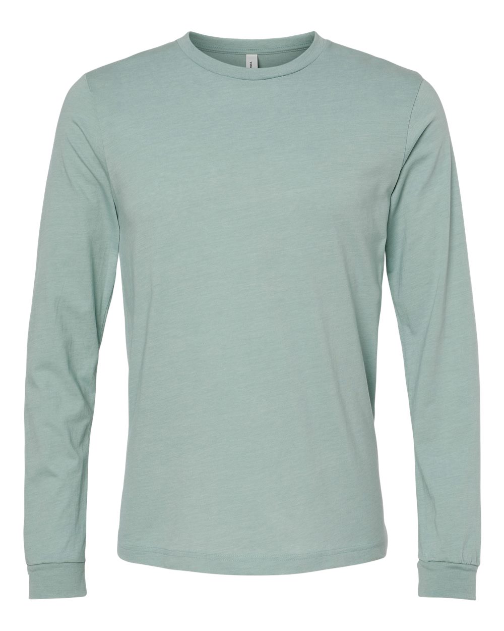 Bella and Canvas Heather CVC Long Sleeve T Shirts in Heather Dusty Blue