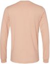 Am image of a Custom Bella and Canvas Heather CVC Long Sleeve T Shirts in Heather Peach!