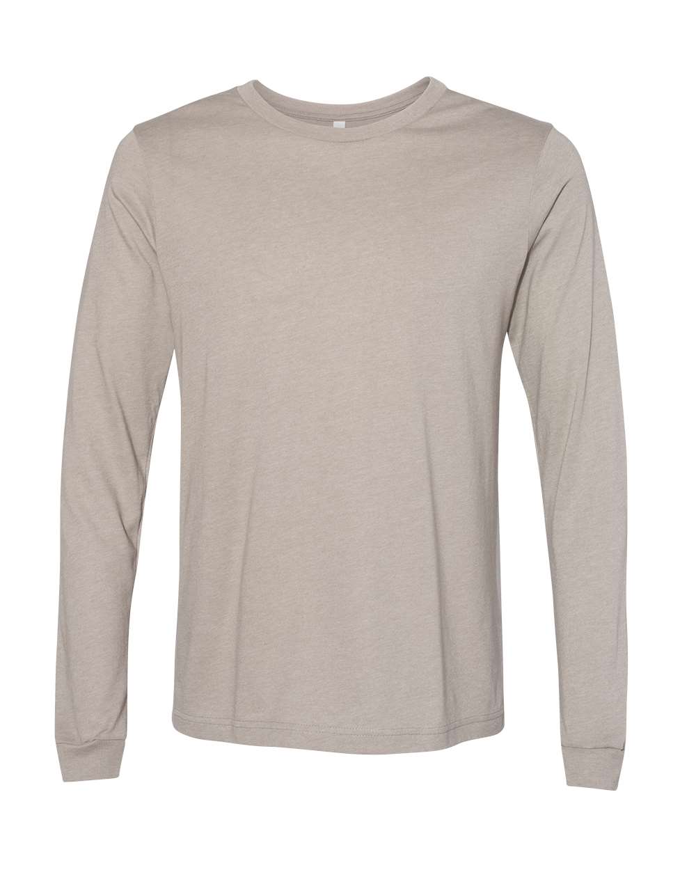 Bella and Canvas Heather CVC Long Sleeve T Shirts in Heather Stone
