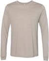 Am image of a Custom Bella and Canvas Heather CVC Long Sleeve T Shirts in Heather Stone!