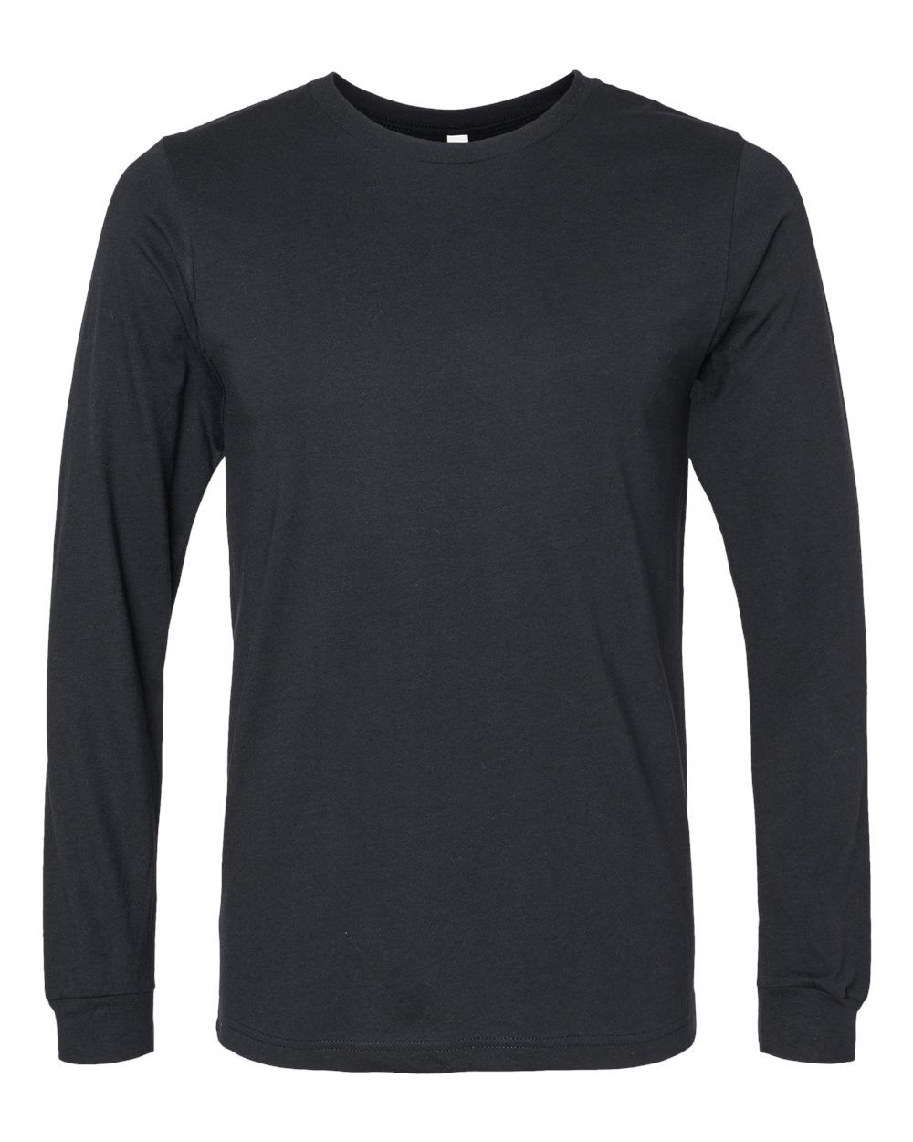 Bella and Canvas Heather CVC Long Sleeve T Shirts in Solid Black Blend