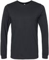 Am image of a Custom Bella and Canvas Heather CVC Long Sleeve T Shirts in Solid Black Blend!
