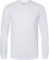 Am image of a Custom Bella and Canvas Heather CVC Long Sleeve T Shirts in Solid White Blend!