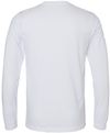 Am image of a Custom Bella and Canvas Heather CVC Long Sleeve T Shirts in Solid White Blend!