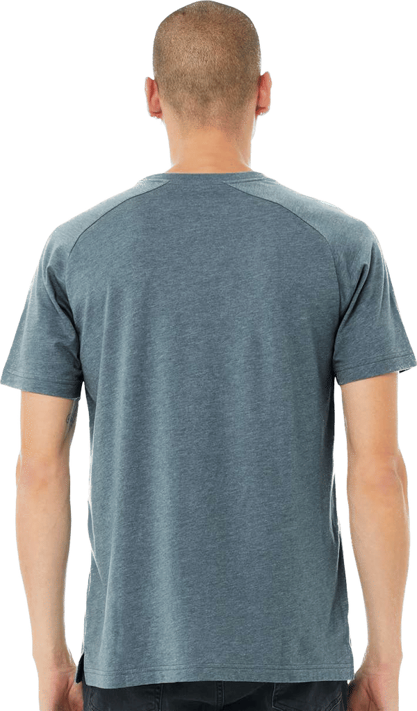An image of a Custom Bella and Canvas Heather CVC Raglan Tee!
