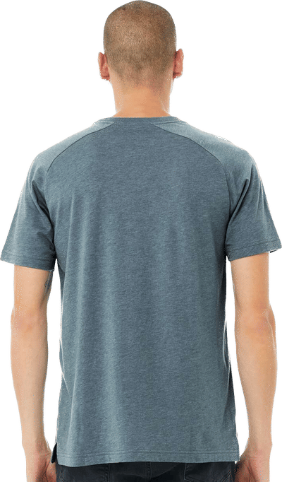 An image of a Custom Bella and Canvas Heather CVC Raglan Tee!