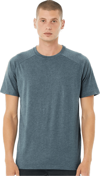 An image of a Custom Bella and Canvas Heather CVC Raglan Tee!