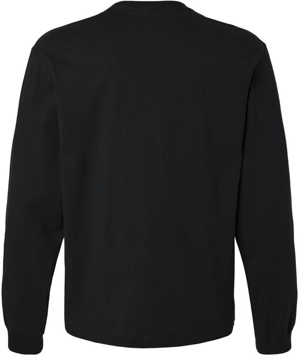 Am image of a Custom Bella and Canvas Heavyweight Long Sleeve Tee in Black!