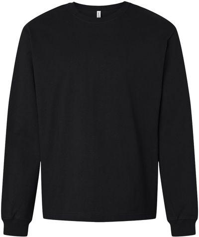 Am image of a Custom Bella and Canvas Heavyweight Long Sleeve Tee in Black!