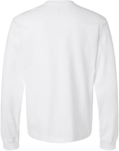 Am image of a Custom Bella and Canvas Heavyweight Long Sleeve Tee in White!