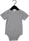 Am image of a Custom Bella and Canvas Infant Jersey Short Sleeve One Piece in Athletic Heather!