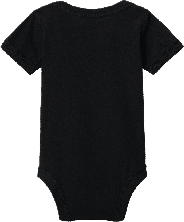 An image of a Custom Bella and Canvas Infant Jersey Short Sleeve One Piece in Black!