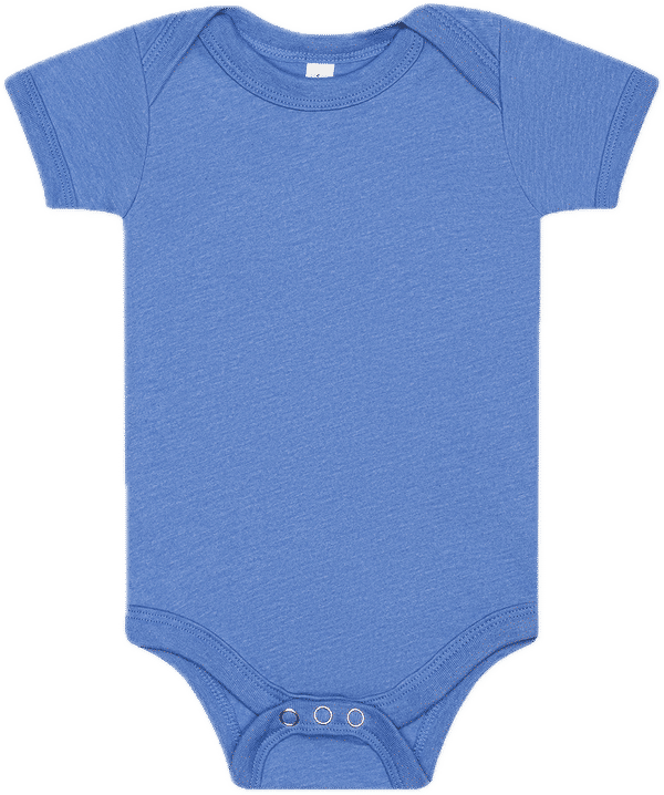An image of a Custom Bella and Canvas Infant Jersey Short Sleeve One Piece in Heather Columbia Blue!