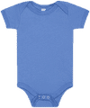 An image of a Custom Bella and Canvas Infant Jersey Short Sleeve One Piece in Heather Columbia Blue!
