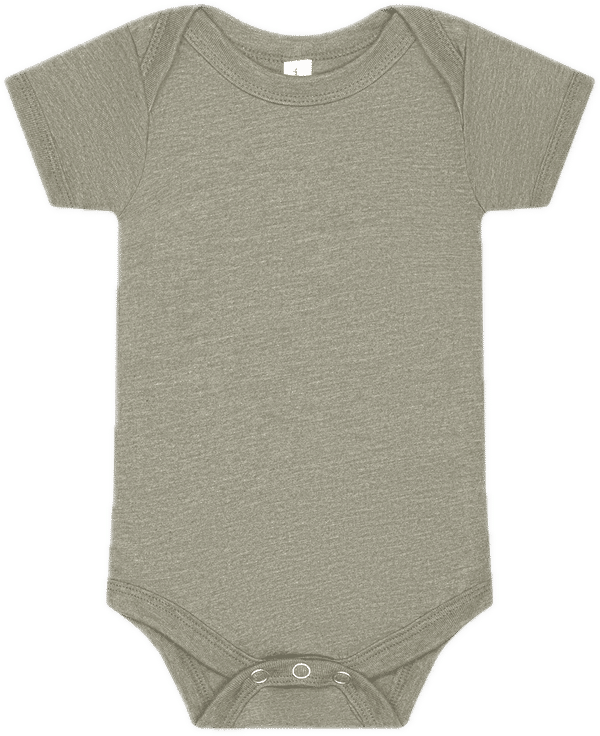 An image of a Custom Bella and Canvas Infant Jersey Short Sleeve One Piece in Heather Stone!