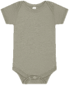 An image of a Custom Bella and Canvas Infant Jersey Short Sleeve One Piece in Heather Stone!