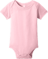 An image of a Custom Bella and Canvas Infant Jersey Short Sleeve One Piece in Pink!
